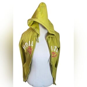 🩷 Womens Hollister  Green Hoodie Jacket Sz L